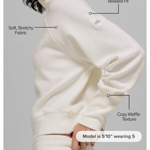 ALO waffle weekend escape mock neck long sleeve